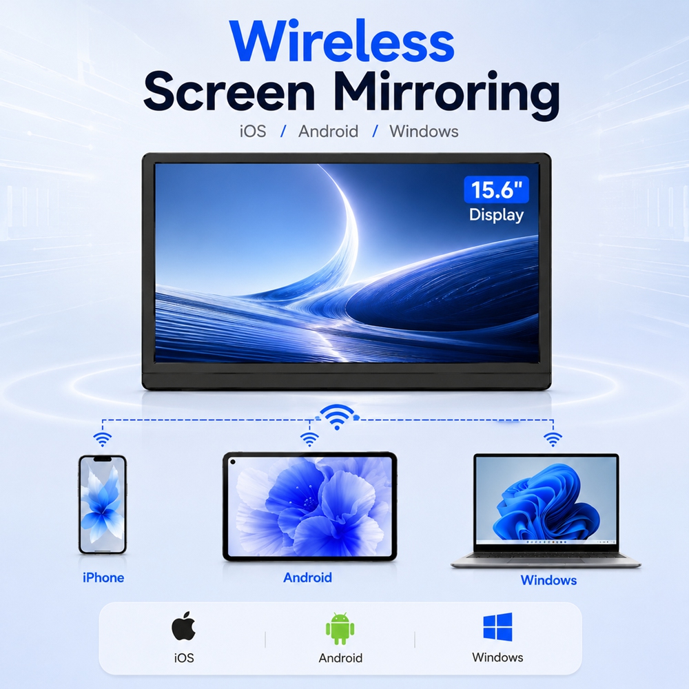 Wireless HDMI Transmitter & Portable Monitor with Built-in RX