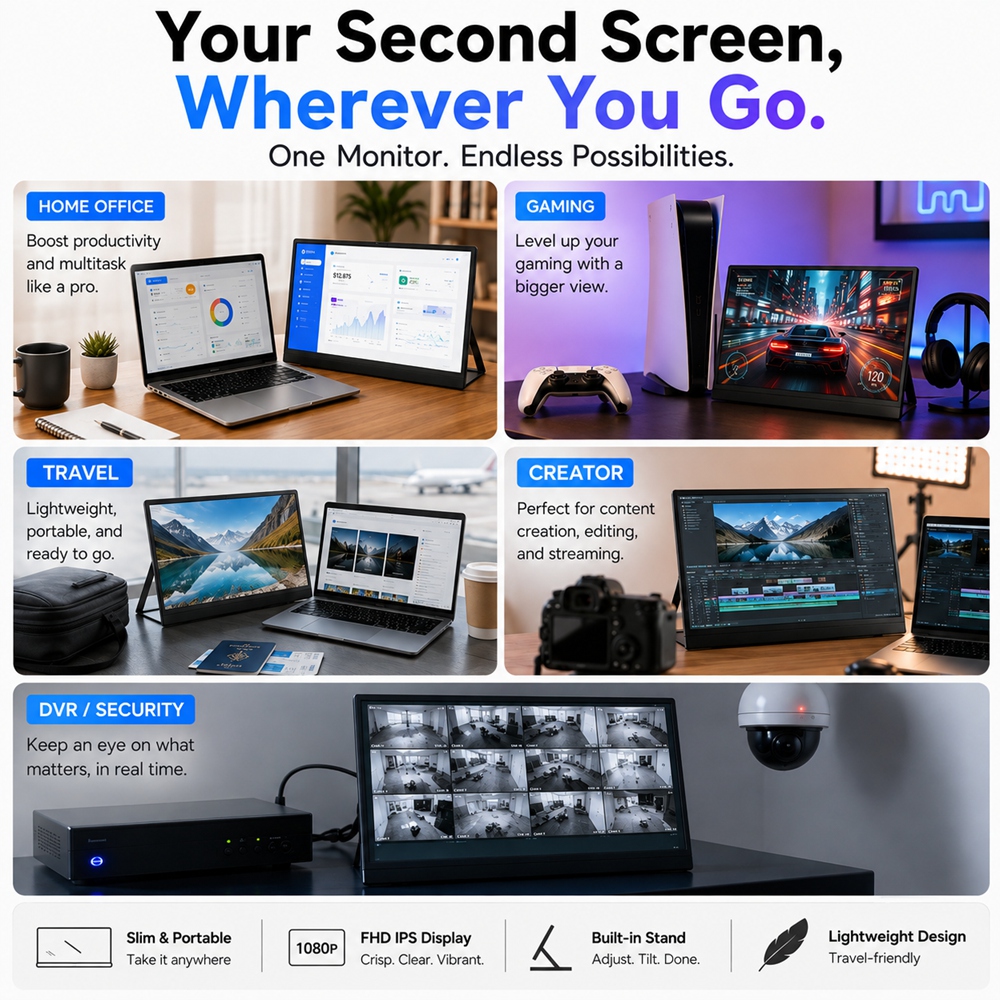 Wireless HDMI Transmitter & Portable Monitor with Built-in RX