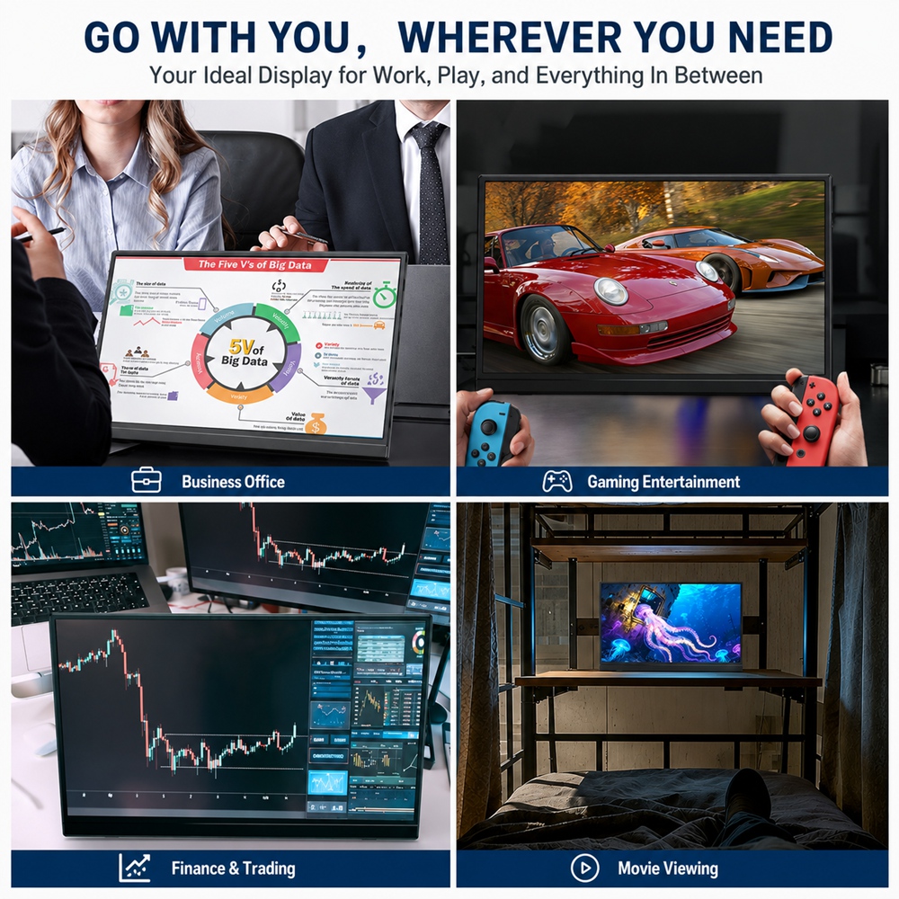 Wireless HDMI Transmitter & Portable Monitor with Built-in RX