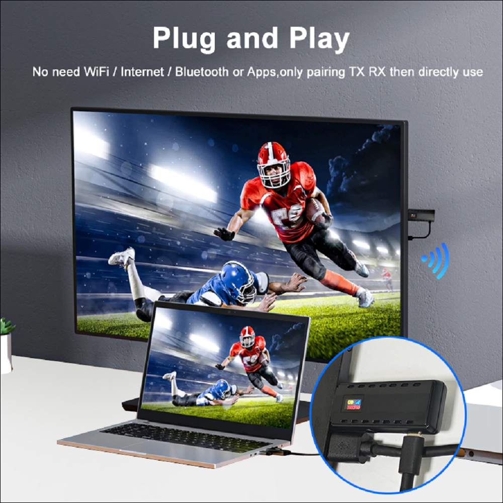 Forbetdis 5.8G Wireless HDMI Transmitter and Receiver for Office